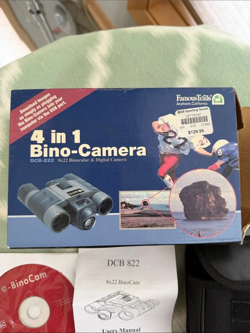 Vintage Famous Trails 4-in-1 Bino-Camera DCB-822 Digital Binoculars (Black)